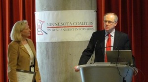 MNCOGI Chair Helen Burke and John R. Finnegan Jr.