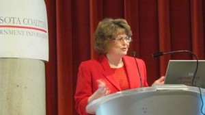 Michele Timmons accepts the John R. Finnegan Freedom of Information Award.